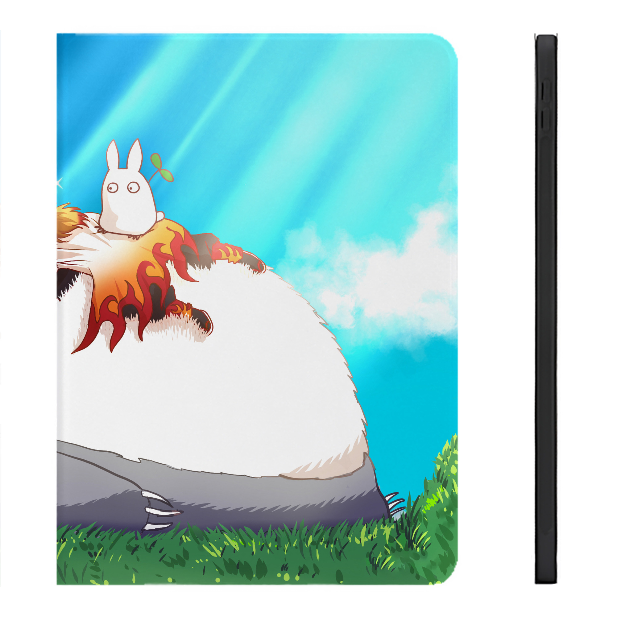 （画像用） となりのトトロ 草壁メイ 草壁サツキ My Neighbor Totoro Satsuki Kusakabe Mei Kusakabe IPadケース ペンホルダー付き ブックスタイルデザイン